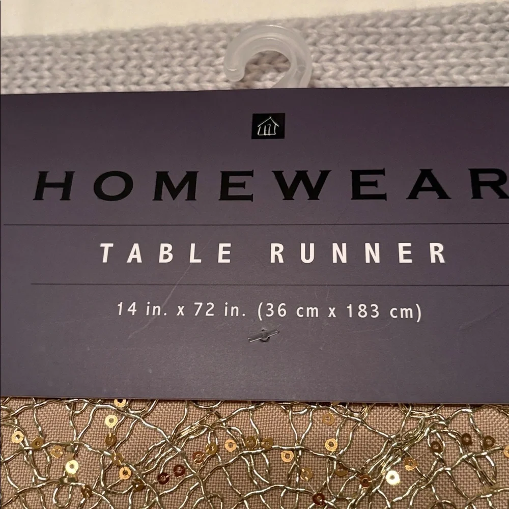 Homewear Angelo Gold Winter Web 72” Sequin Table Runner